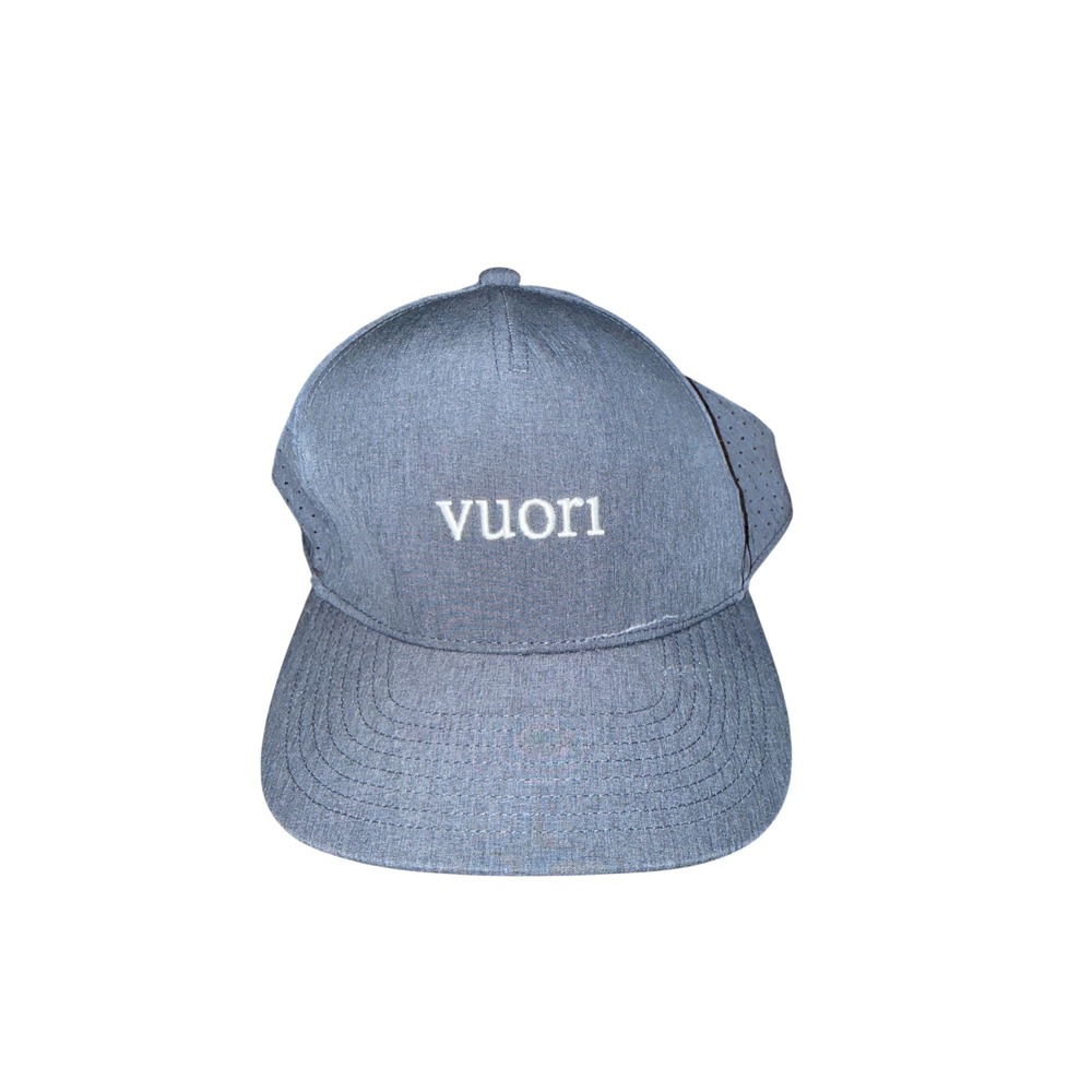 Vuori Performance Trucker Hat Blue Heathered Perforated Snapback Baseball Cap